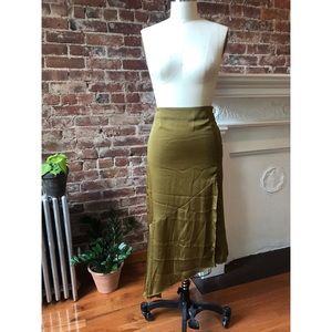 Free People Satin Midi Skirt